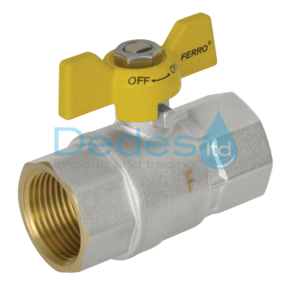 ΔΙΑΚΟΠΤΗΣ ΣΦΑΙΡΙΚΟΣ ΑΕΡΙΟΥ 3/4" DN20 KGMS2 ΟΡΕΙΧ. CW617N GAS ΜΕ ΠΕΤΑΛΟΥΔΑ -20°C - 60°C 0.5 MPa